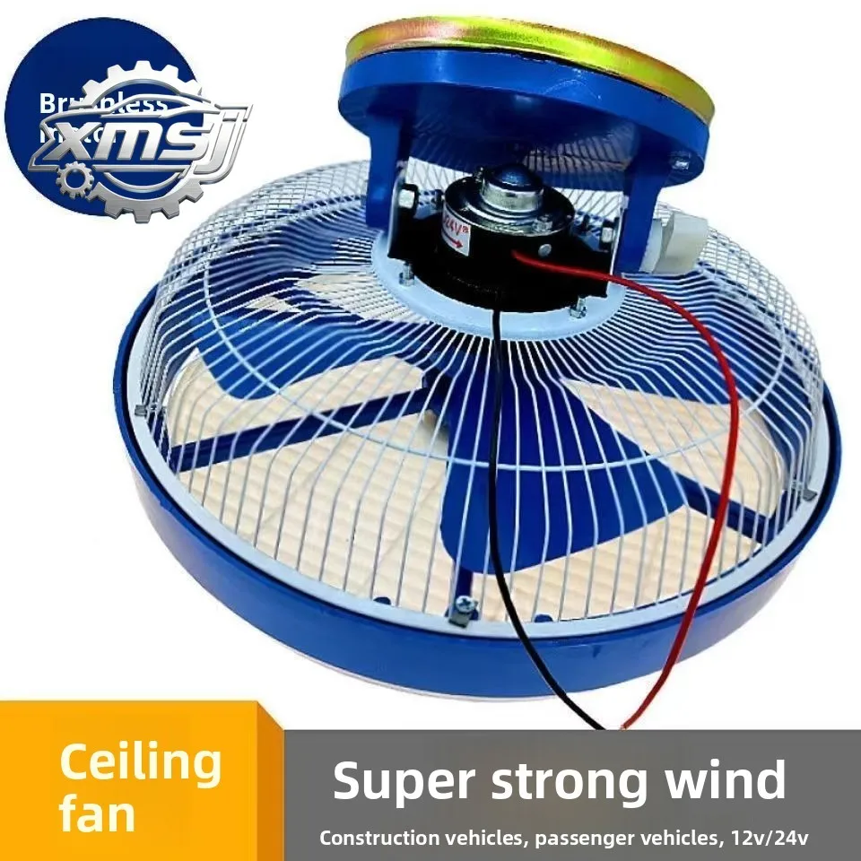 

Ventilador Techo para Auto 24V/12V, Ventilador Montaje en Techo con Motor Cobre Puro Alta Potencia para Camiones,