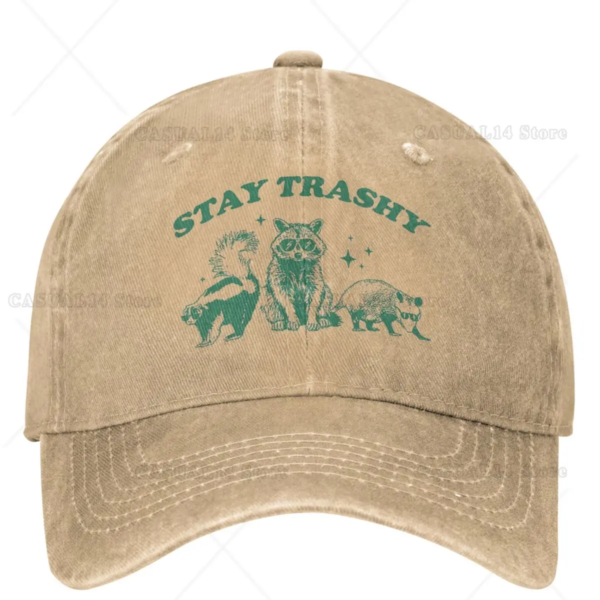 

Retro Raccoon Opossum Skunk Meme Hats Merch for Unisex Baseball Cap Vintage Stay Trashy Funny Sun Trucker Hats Adjustable