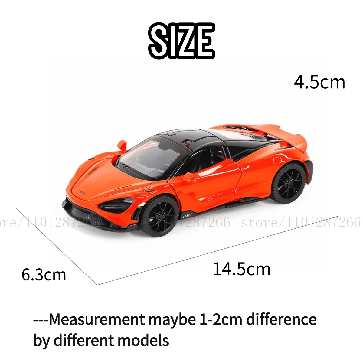 1:32 Mclaren 765LT Pullback Car with Lights Engine Sound, Porsche Lamborghini Diecast Car Model Scale Replica Gift Kid Boy Toy