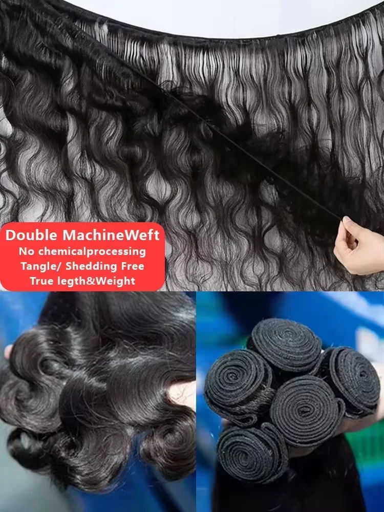 30 40 Inch Body Wave 3 4 Bundles 100% Unprocessed Burmese Raw Virgin Human Hair Bundle Double Weft Drawn Hair Wavy Extensions