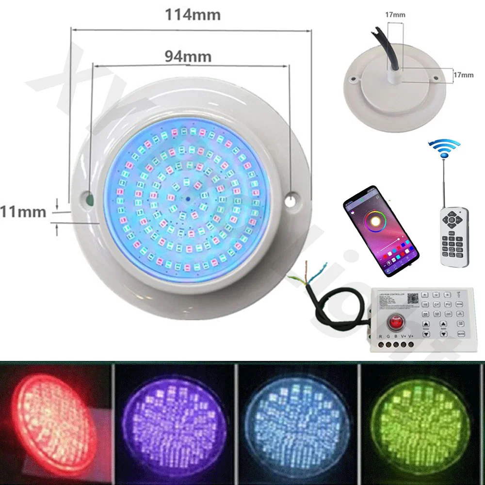 

DC12V 12W RGB LED Pool Light Bluetooth APP Control Underwater Light Outdoor/Indoor Fountain Landscape Lamp Piscina Luz Spotlight