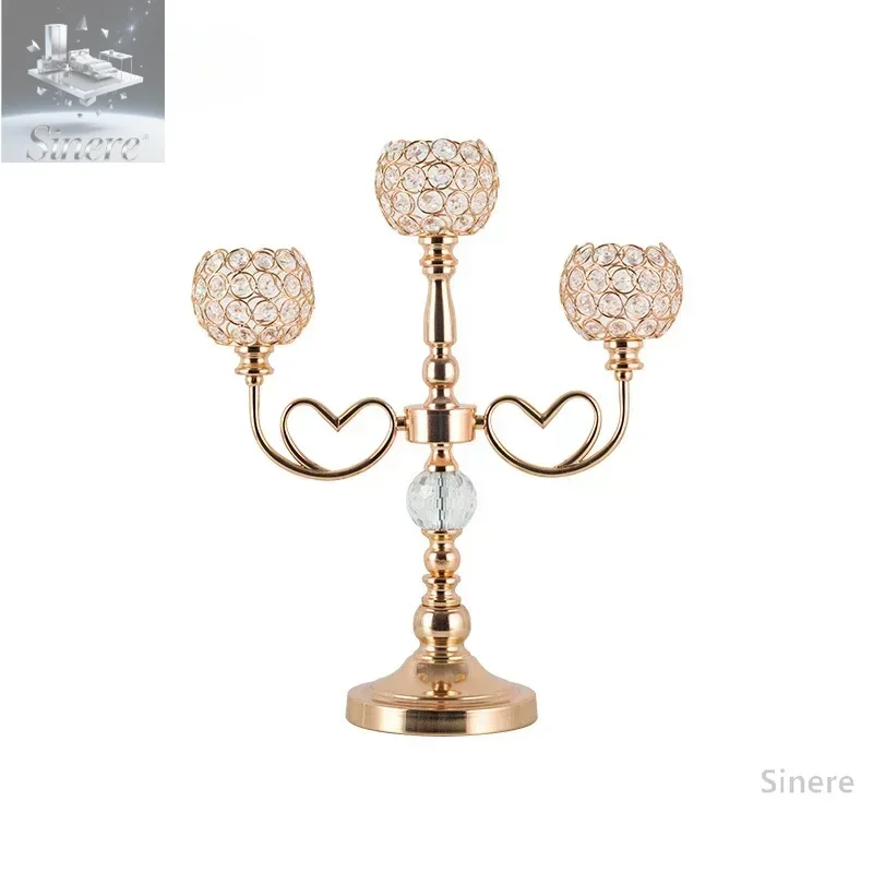 

Wrought iron candlestick hotel decoration crystal ornament creative candlestick European wedding flower device props road guide