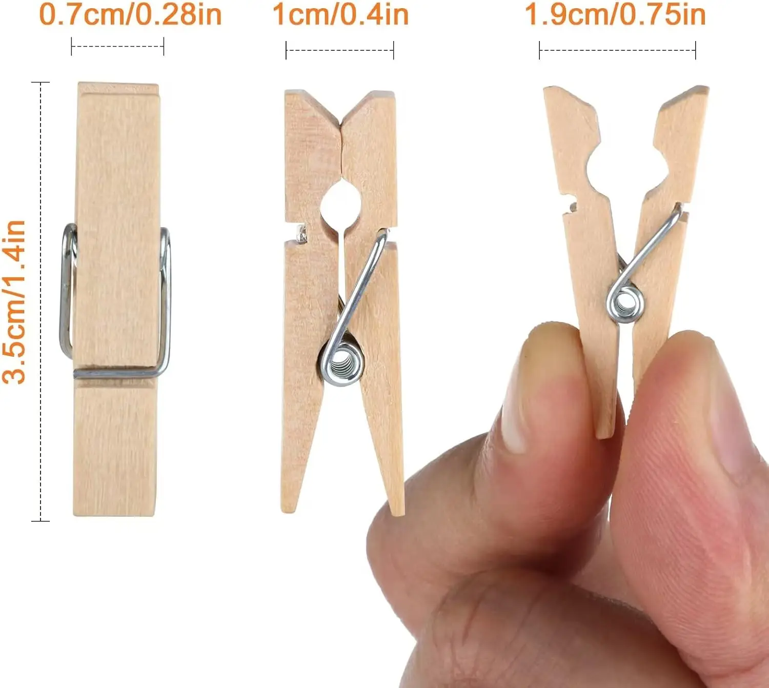 100 قطعة مشابك غسيل خشبية متعددة الوظائف قابلة لإعادة الاستخدام مقاطع خشبية صغيرة مع خيوط الجوت لجدار الصور والحرف اليدوية #4