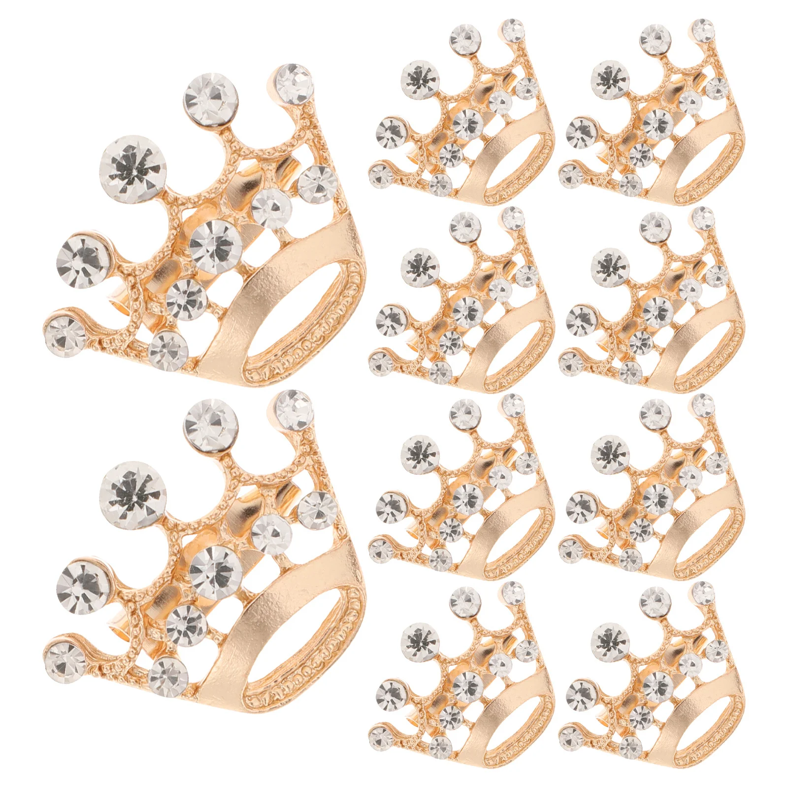 

Gold Crown Brooch Pins Set 12 Rhinestone Tiara Lapel Pin Mini Sparkly Crown Accent for Jackets Clothes Dresses Party Elegant