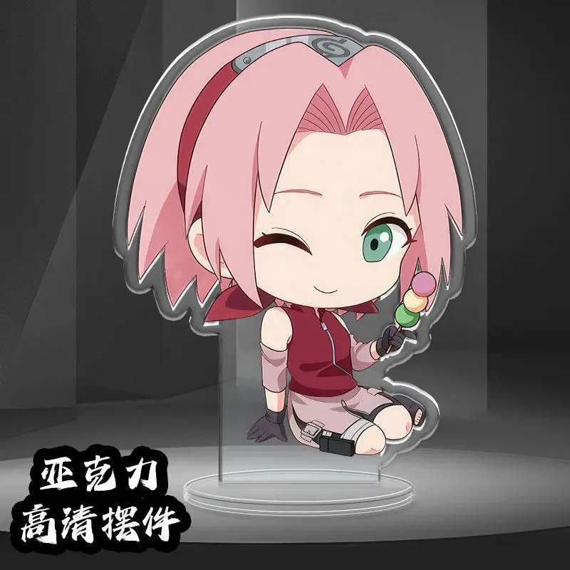 ناروتو أنيمي الطرفية حامل الدمى ناروتو ميناتو كاكاشي ساسوكي هيناتا ساكورا نموذج ثنائي الأبعاد اللعب حامل الوقوف