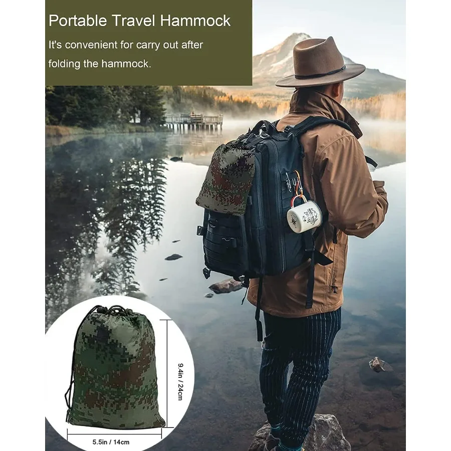 Amaca da campeggio con zanzariera Amaca da viaggio doppia singola ultraleggera e durevole realizzata in nylon paracadute 210T con albero