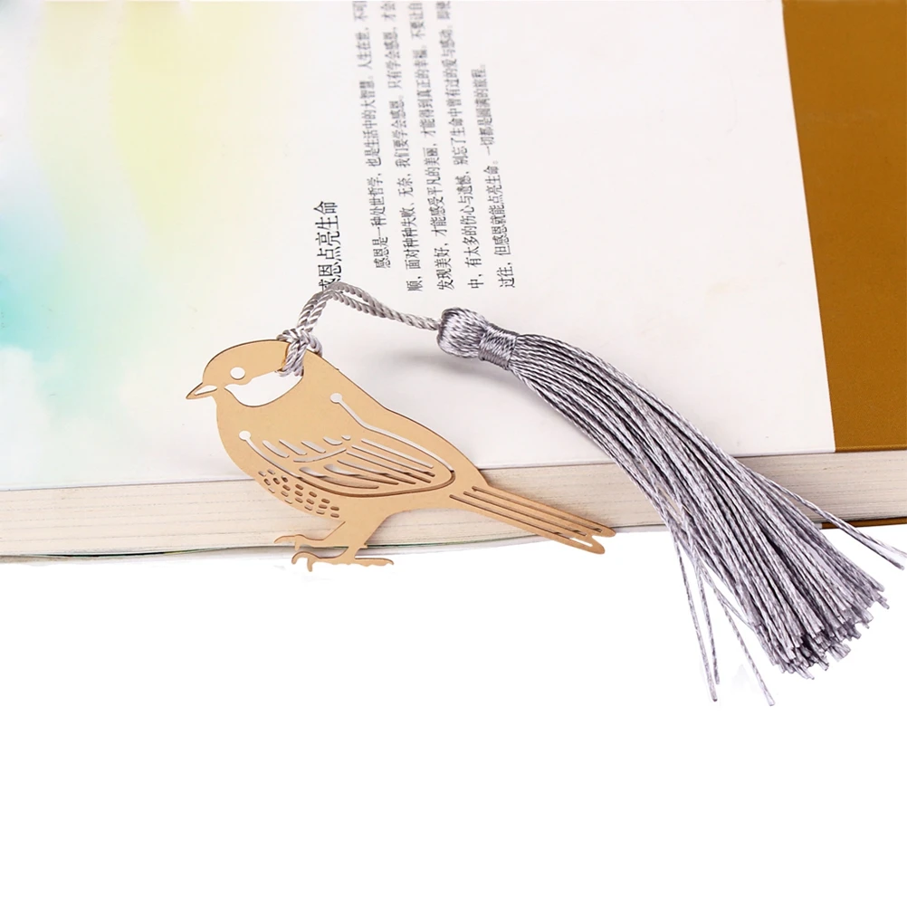 

Creative Gold Bird Bookmark Tassel Bookmark Chinese Folk National Collectibles Metal Bookmarks Vintage Stationery (1C03)