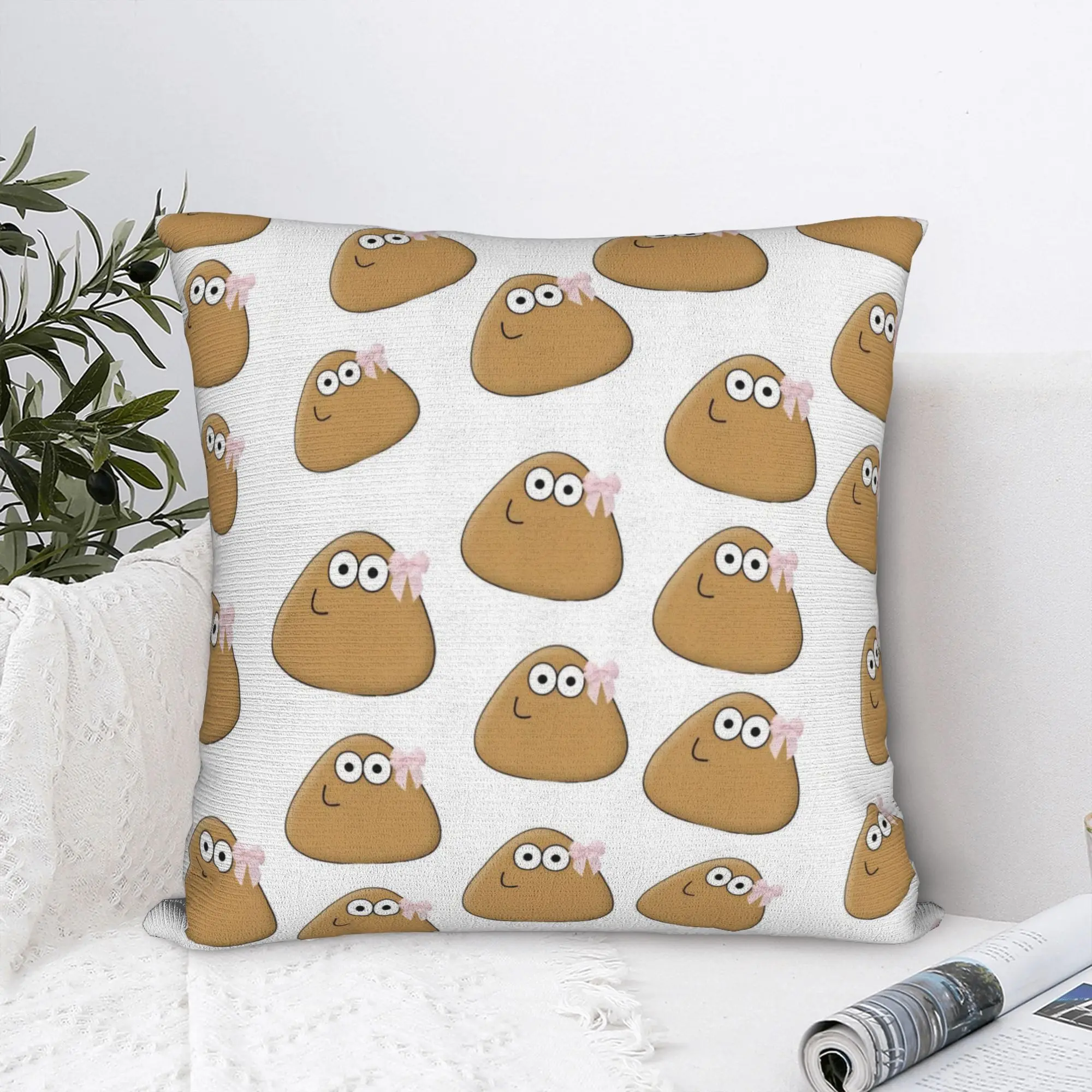 Printed Virtual-Alien Pet P-Pou Pillowcase Polyester Cushion Cover Decorations Cartoon Game Pillow Case Cover Home Zipper