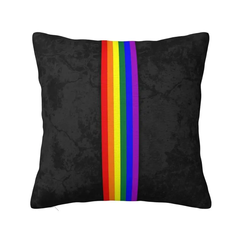 LGBT Pride Flag Stripe Cushion Cover 55x55cm Gay Lesbian Throw Pillow Case Sofa Chair Square Pillowcase Living Room Decoration