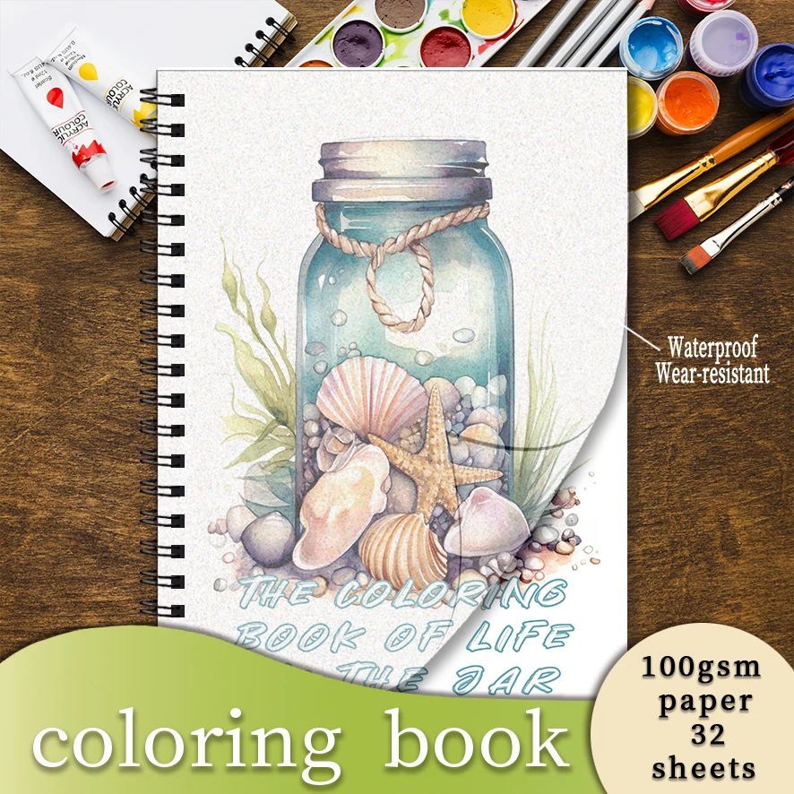 

Coloring Book - 8.3 x 11.2 inches 32 pages Bottle of Life Coloring Book - Ideal gift for family or friends