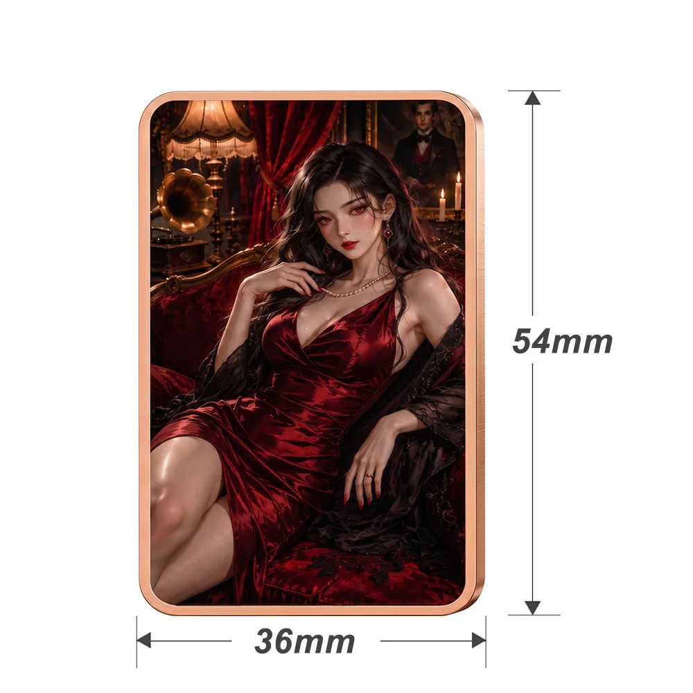 3 Pcs 1 Oz .999 Fine Copper Dark Glamour Square Round Corner Beauty Black Cat Bar Cocktail Colorized Art Collectible Gift
