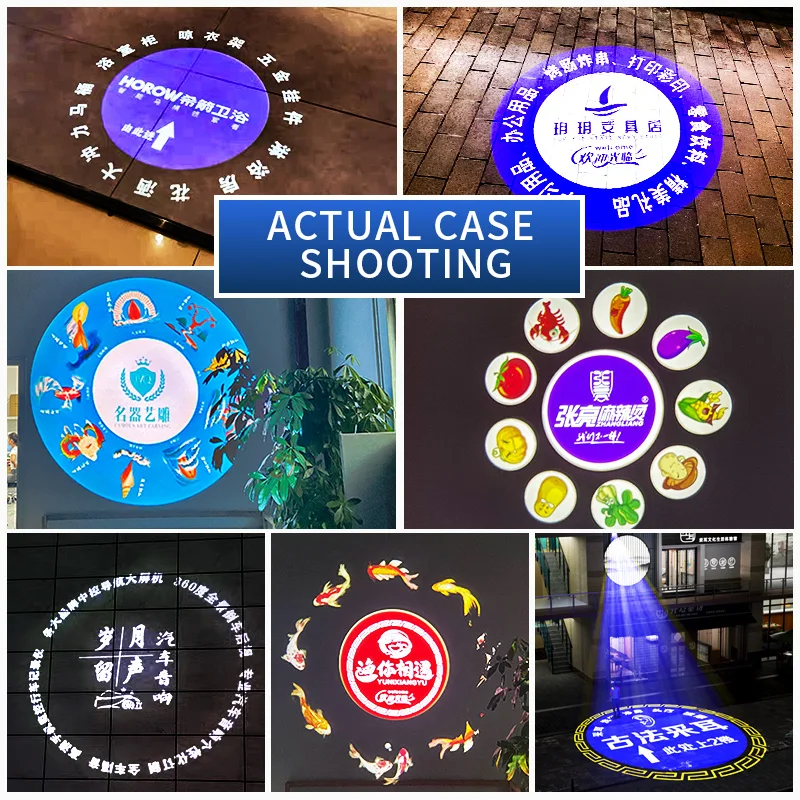 Shop advertising projection lamp logo with text pattern customized door head rotating sign entrance outdoor ground spotlight