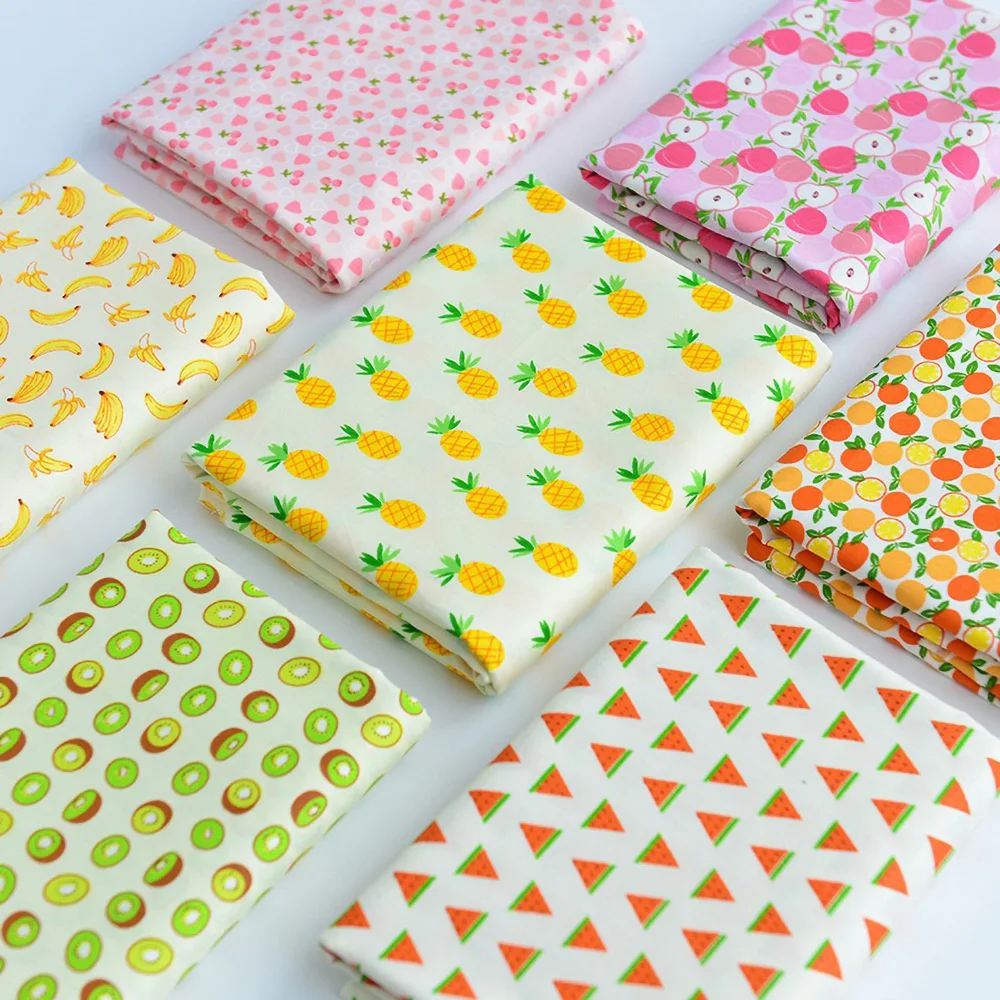 Tissu en coton imprimé fruits 100% coton, motif pastèque doux et respirant pour vêtements de bébé, fabrication de robes, matériel artisanal de couture, bricolage