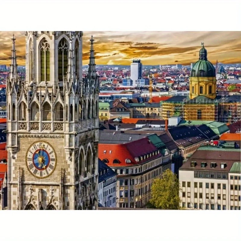 Adult 1000 Pieces Paper Puzzle Munich Landscape Jigsaw World Famous City Home Decoration Wall Display