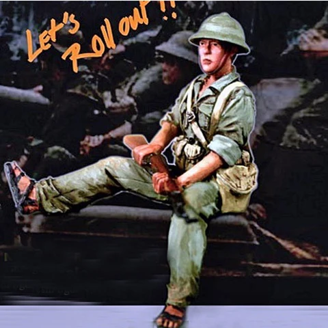 1/35 Vietnam War Vietnamese soldiers kit Figure soldiers GK Military theme of World War II WW2 WWII Uncoated No colour