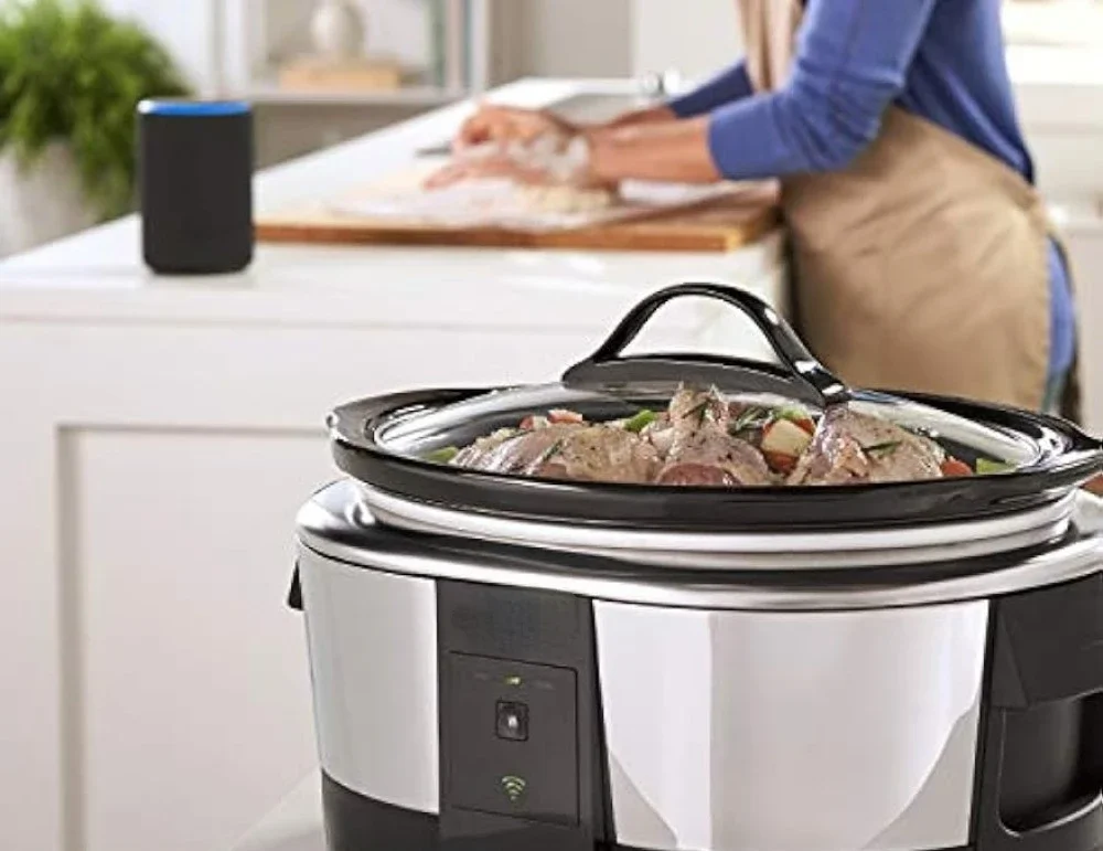 Hot selling Quart Programmable Slow Cooker and Food Warmer Works with Alexa, Stainless Steel (2139005)