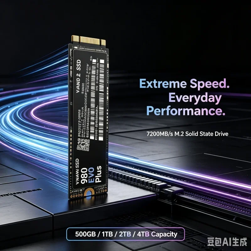 980 EVO PLUS M.2 NGFF SSD,7200MB/s PCIe4.0 2280 Internal SSD,500GB/1TB/2TB/4TB High Speed Storage for Laptop & Desktop PC