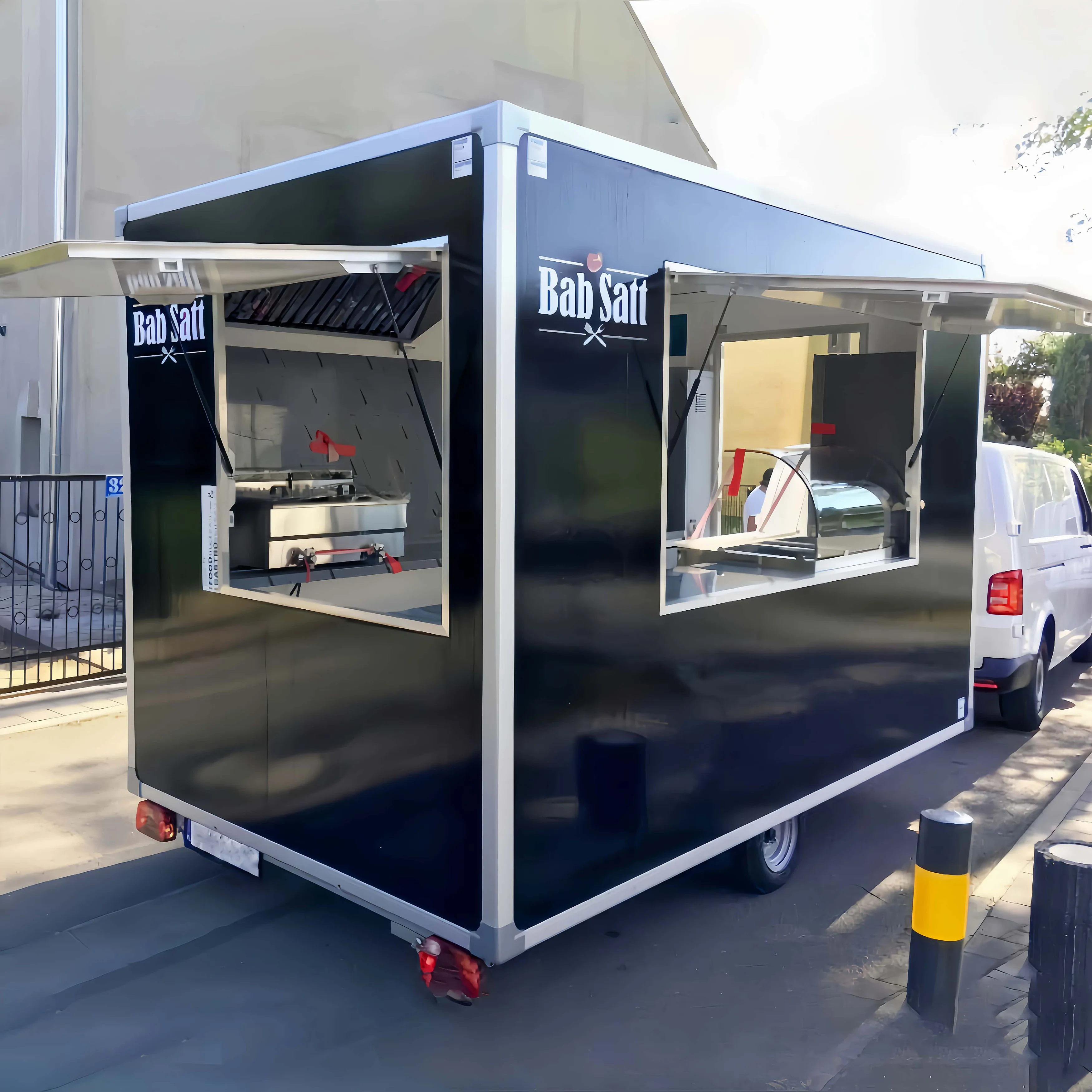 

Food Truck Trailer Customizable Stainless Steel Food Trailer Street Mobile Food Van Hot Dog Cart