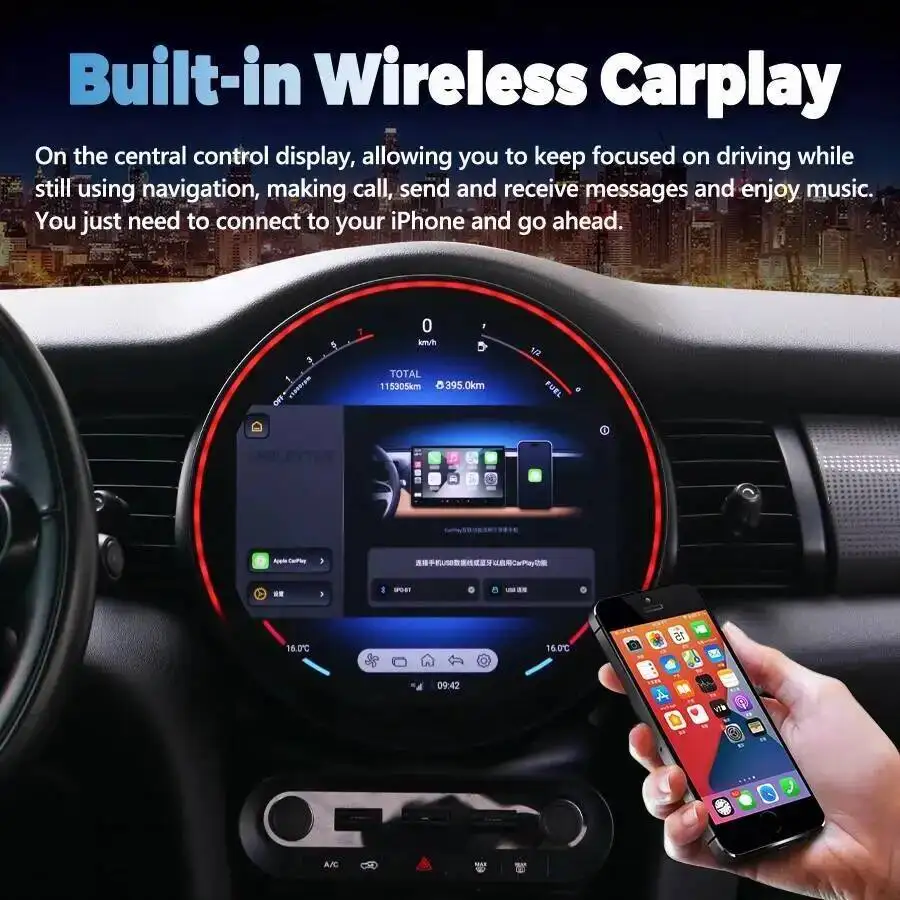 

11,8-дюймовый экран для BMW MINI Cooper F54 F55 F56 F60 2014-2017+ Android автомагнитола GPS навигация мультимедиа видеоплеер стерео Carplay