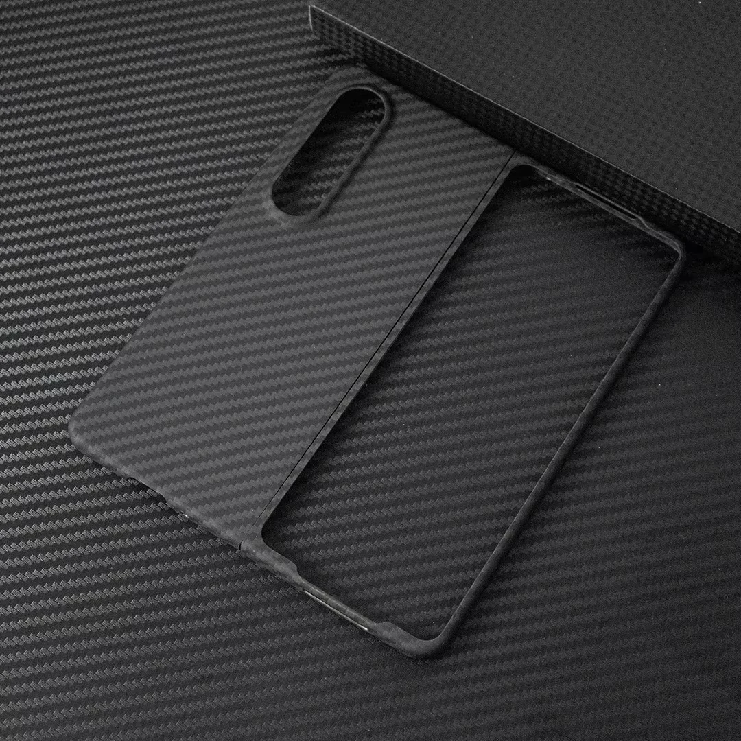 

Чехол из углеродного волокна Acc-Real для Samsung Galaxy Z Fold 4, тонкий дизайн из арамидного волокна, чехол против падения для Samsung W23 Shell