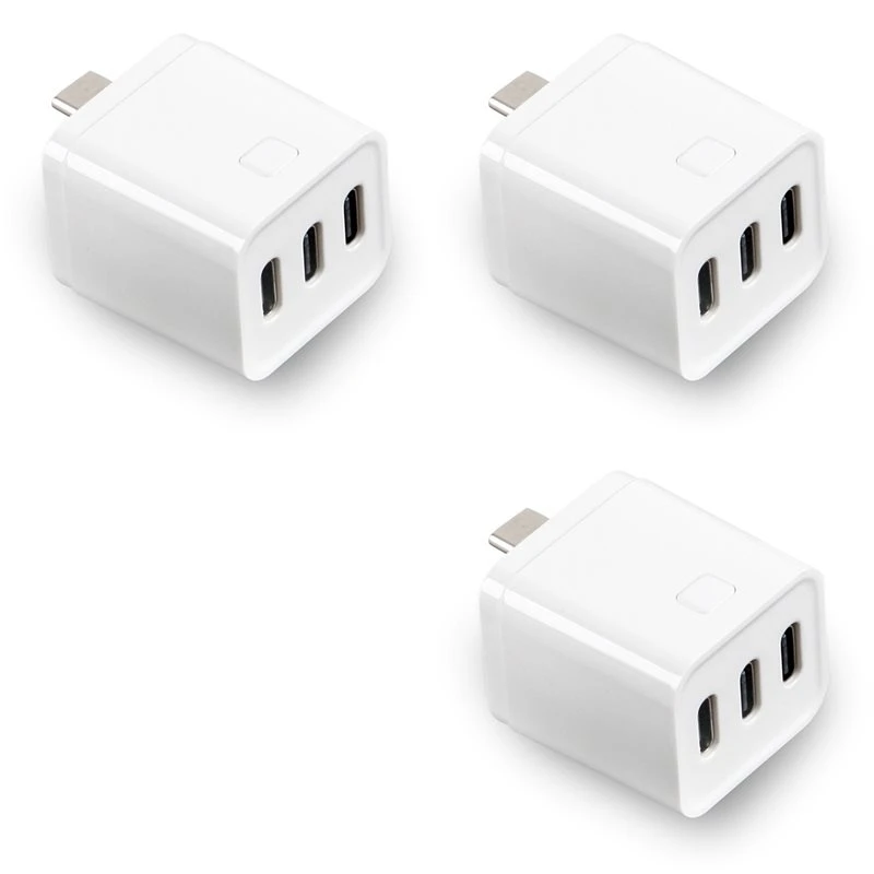 A97I-3X Tuya Zigbee Type-C Smart Adaptor Plug 3 Gang Mini USB-C Power Adaptor Charge Plug Timing Voice Control For Alexa