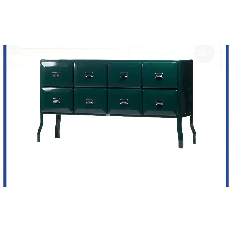 tall eight-drawer cabinet, multi-row metal chest cabinet in the entrance, living room utility cabinet