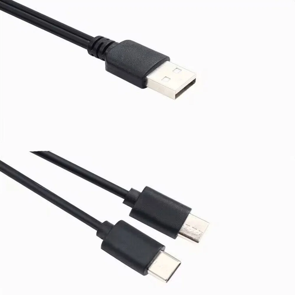 50cm przejście ze złącza męskiego na podwójne USB typu C wtyk męski ładowarka zasilania Y kabel TYPE-C kable