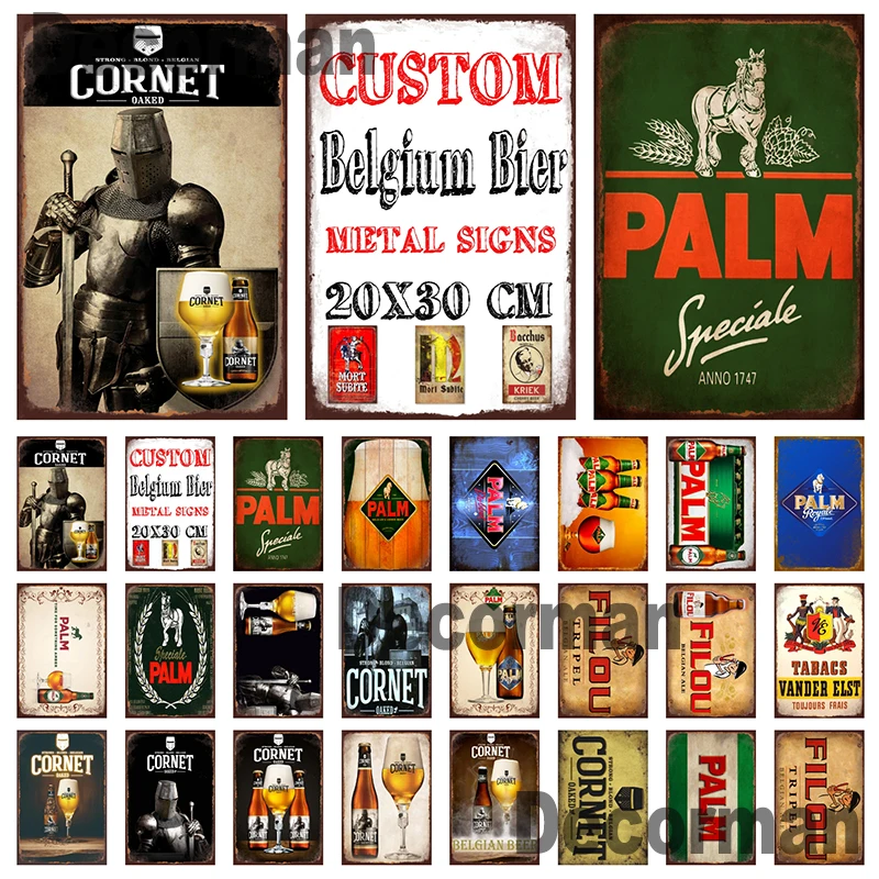 

[ Mike86 ] Belgium WINE PALM CORNET Beer TIN sign Metal Poster Painting Store Man Cave Pub Decoration LTA-3186 20*30 CM