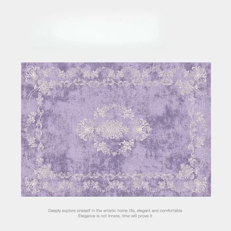 French retro style American classical green blue purple high-end sense washable living room bedroom bedside carpet