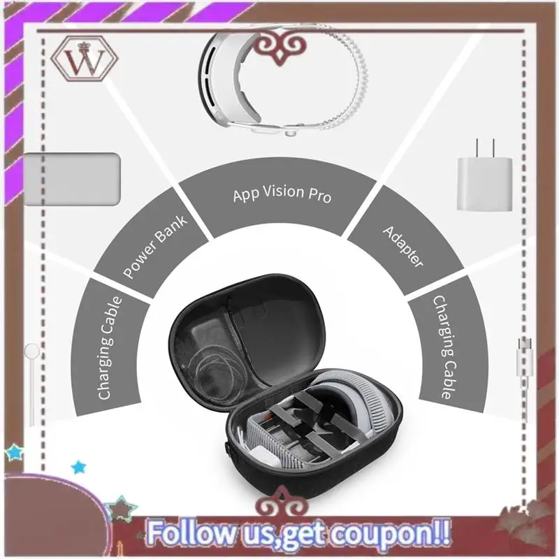 ABBG-EVA حقيبة حمل صلبة لـ Meta Quest 3 حقيبة مضادة للصدمات حافظة واقية مضادة للخدش مع حزام كتف