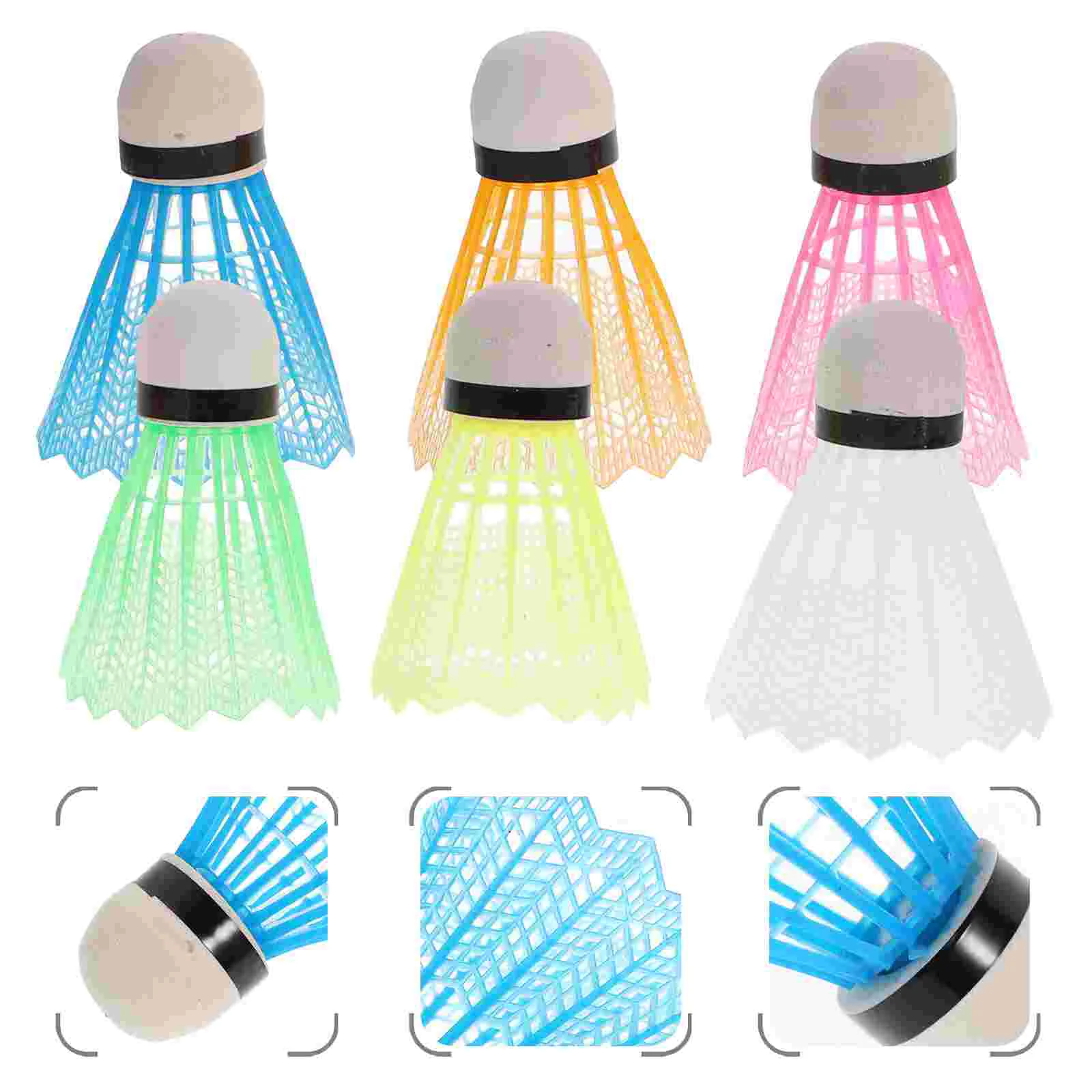 12Pcs Nylon Shuttlecocks Training Plastic Badminton with Great Stability and Durability for Sports
