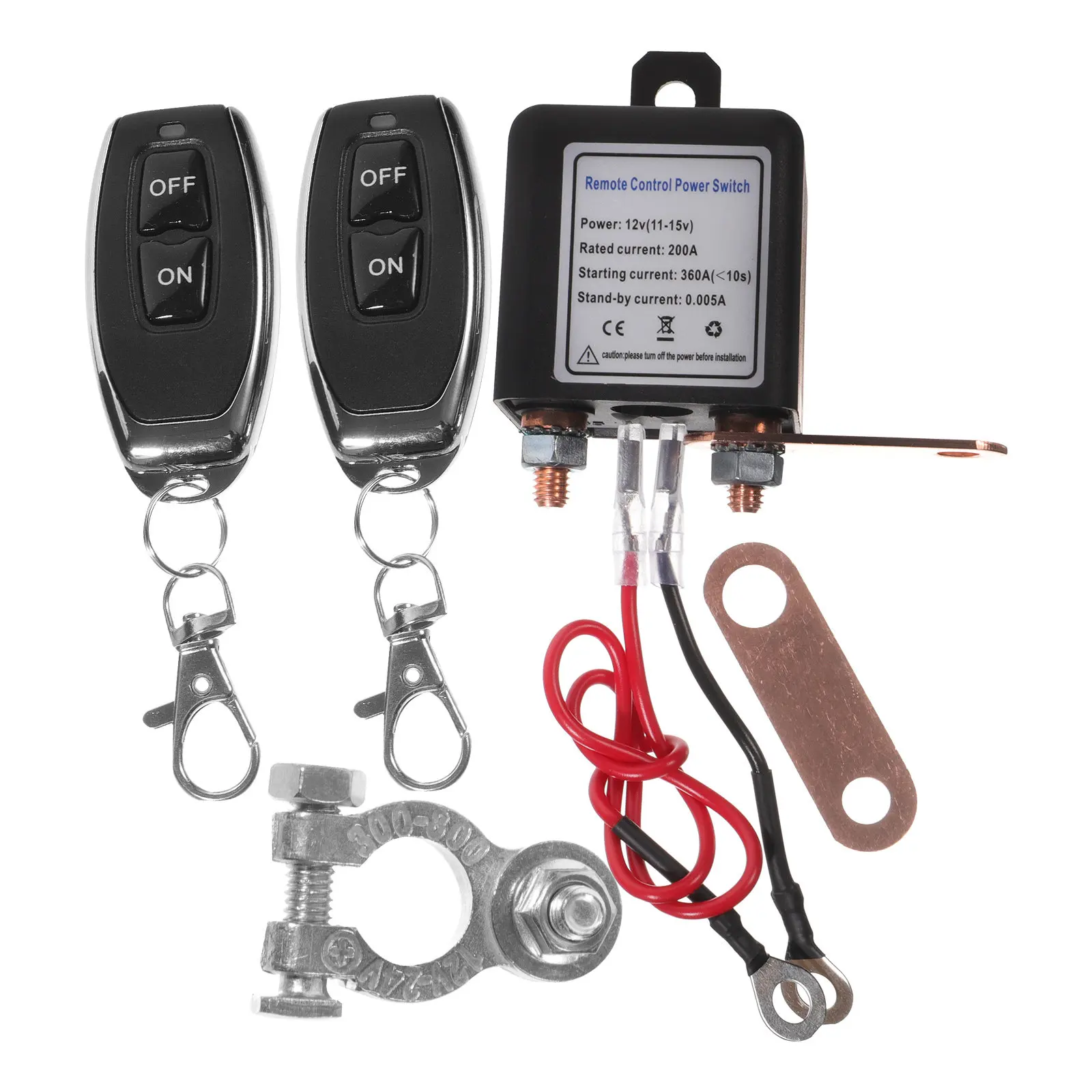

1Set Remote Control Battery Disconnect Wireless Switch 12V Car Kill Anti Theft Battery Cut Off Switch for Camper Trailer Suv