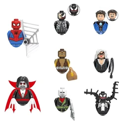 X0220 Spider Man Venom Black Cat Building Blocks Hero Anime Bricks Dolls Mini Action Toy Figures assemblare blocchi regali per bambini