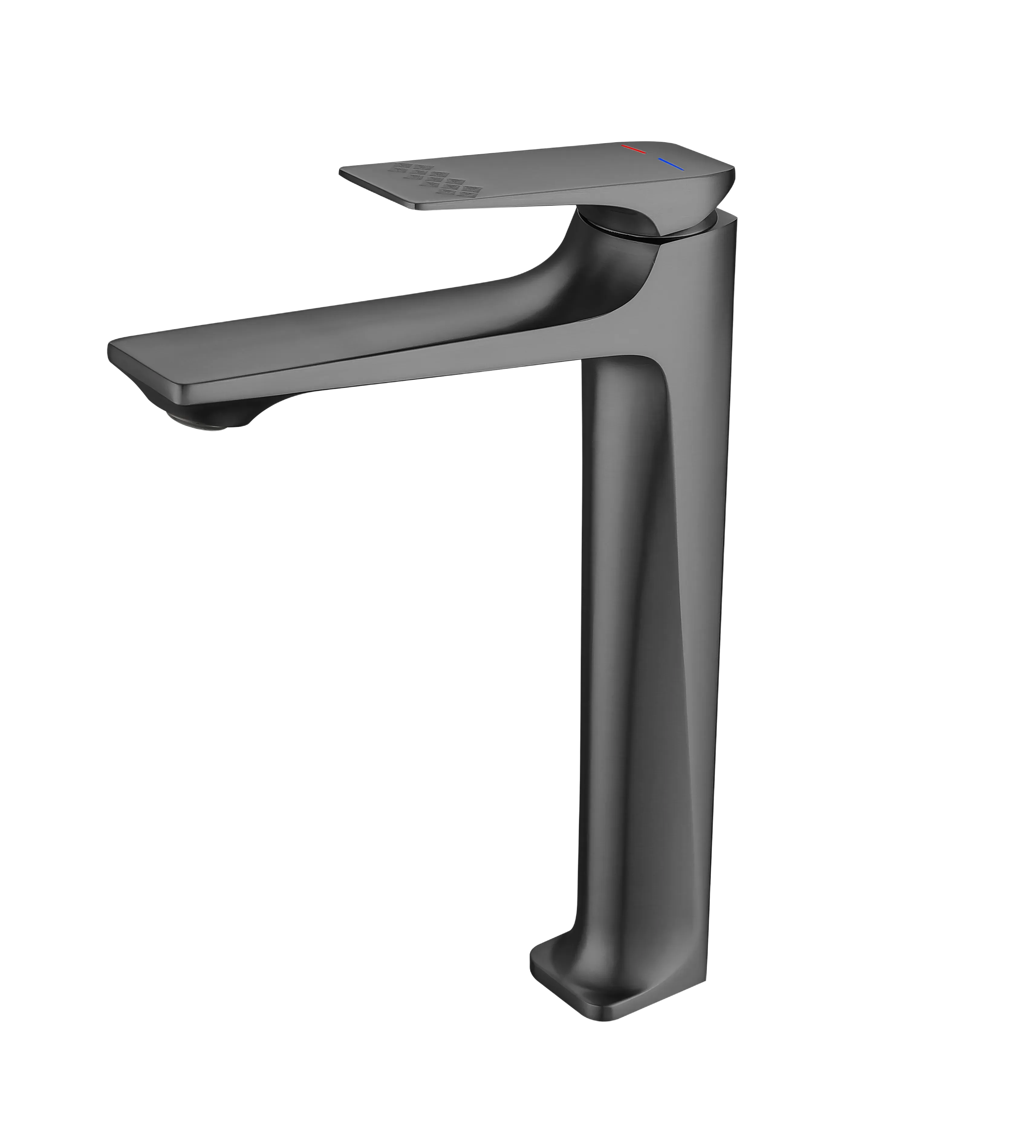 

Современный дизайн, серый смеситель для раковины для гостиничных ванных комнат, горячая и холодная вода с керамическим сердечником клапана, экономичный вариант