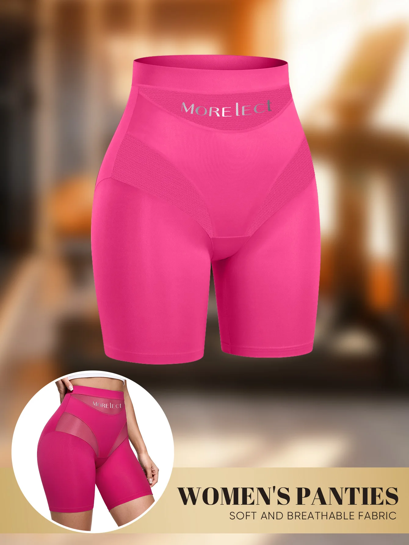Large size high waisted shapewear flat angle pants for women, anti glare bottom safety pants suitable for sports yoga underwear