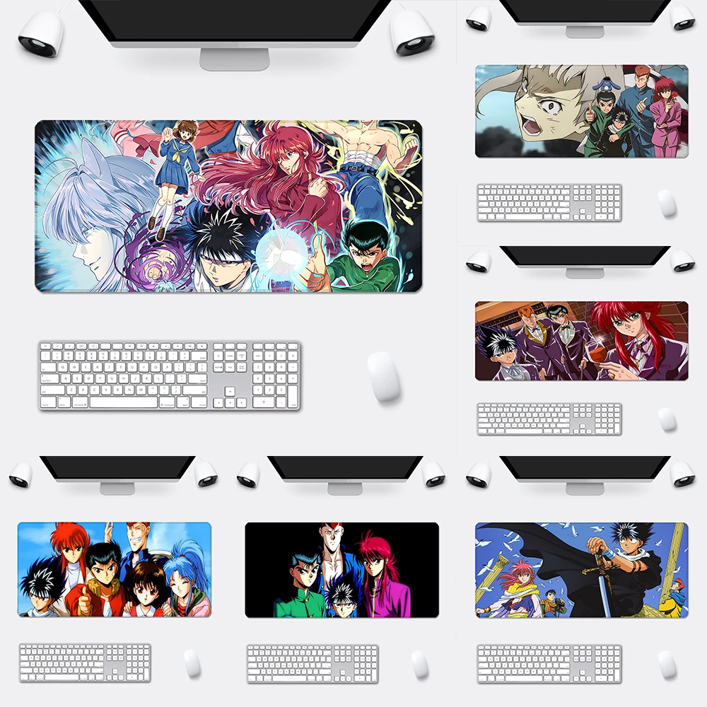 YuYu Hakusho Mousepad HD Printing Computer Gamers Locking Edge Non-slip Mouse Pad XXL90x40cm Keyboard PC Desk Pad