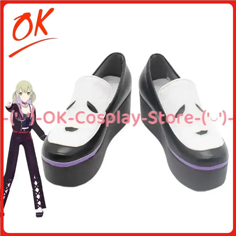 [맞춤형] 프로젝트 세카이 컬러풀 스테이지 아즈사와 코하네 코스프레 신발 게임 롤플레이 의상 소품 카니발 파티 PU 가죽 부츠