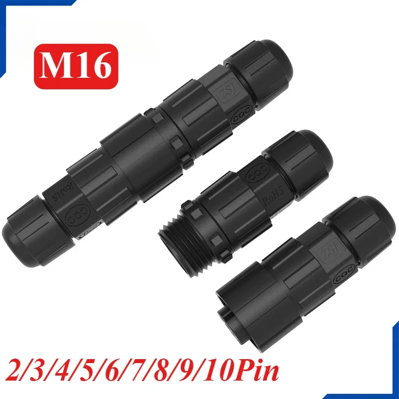 M16 Screw/Welding Connector 2 3 4 5 6 7 8 9 Pin Connector Line Outdoor IP68 Male Female Waterproof Wire Power Aviation Plug