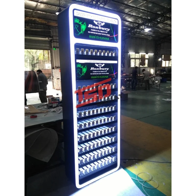custom.Retail Shop  Floor Display Cabinet ,Shop Display Furniture Rack Stand with Pusher