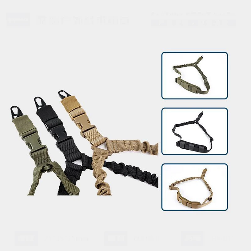 Tactical Sling Shooting With Shoulder Pad Adjustable one Point Bungee Airsoft Rifle Strapping Belt Hunting Hiking Accessories