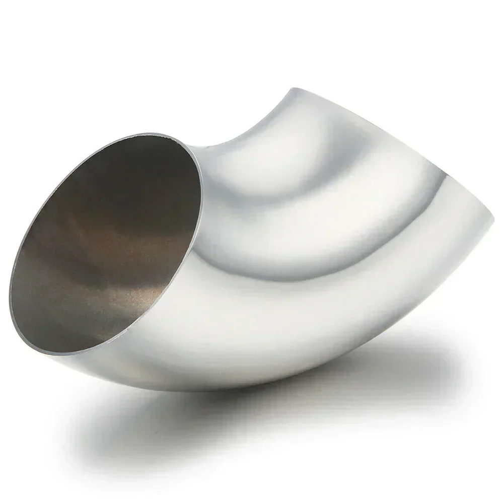 Tubo De Escape Curvado 90 Grados En Acero Inoxidable 304, Diámetro 2.5 Pulgadas, Acabado Cepillado, Soldable, Universal
