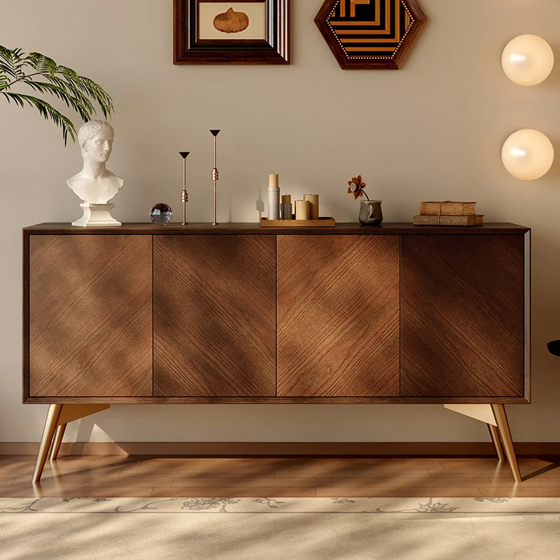 

modern Solid wood sideboard living room storage simple small apartment cabinets retro walnut szafka do kuchni kitchen furniture