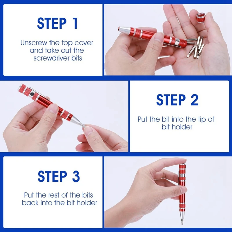 ABJI-4 Pcs Multitool Pen Screwdriver, Four Colors Compact Mini Screwdriver Handy Magnetic Screwdriver Set