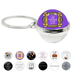 Friends TV Show Spherical Keychain 25th Anniversary Series Cartoon Fun Pattern 20mm Glass Cabochon Jewelry For Women