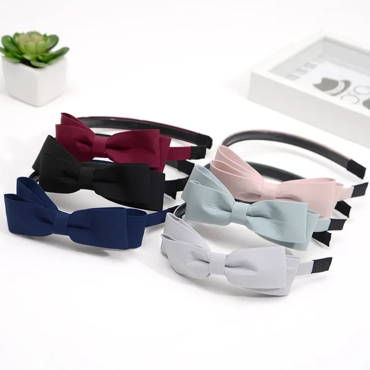 1pcs Cute Solid Color Cloth Hair Bows Hairbands for Girls Headbands 6 Colors Cute Children Kids Hair Accessories