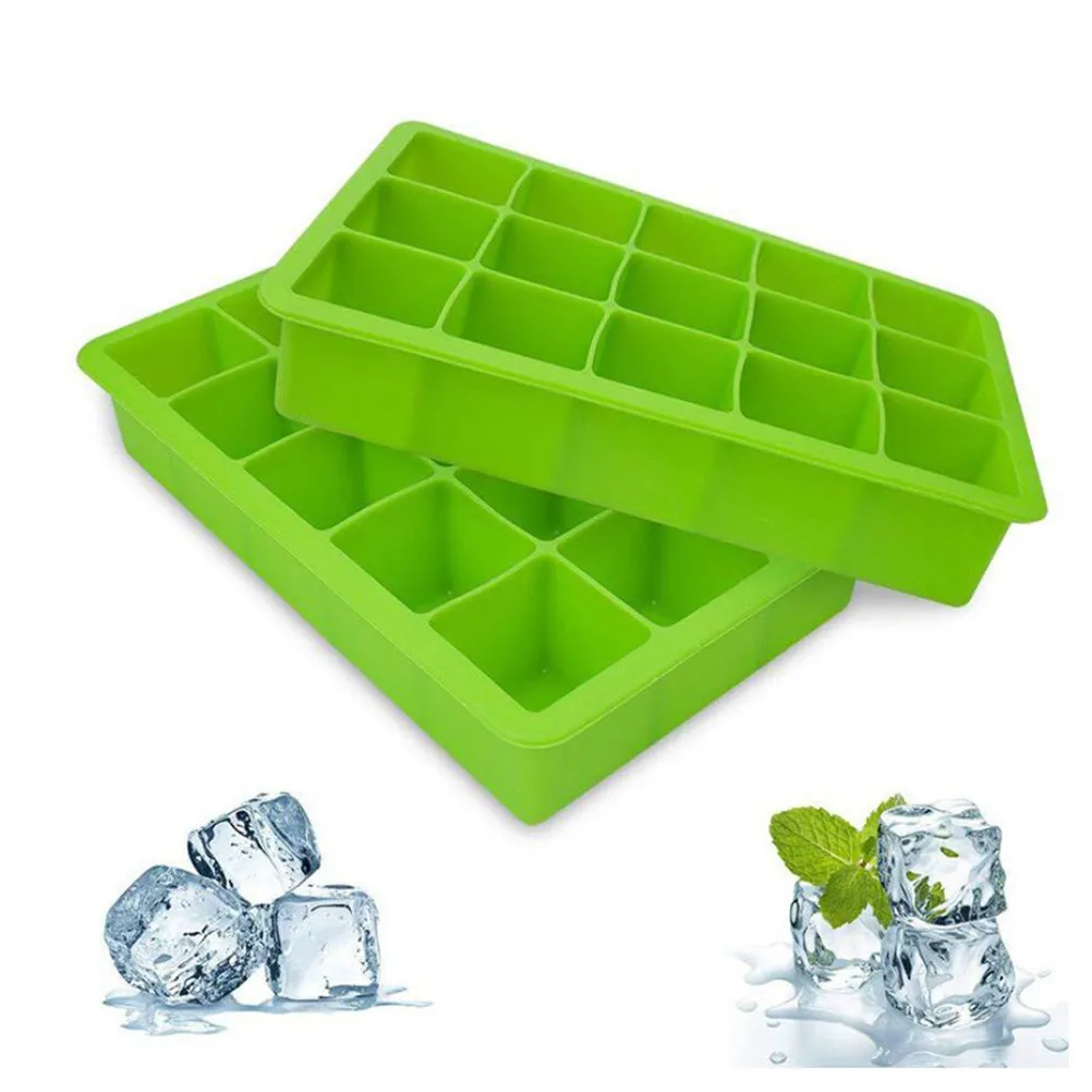 15-Cavity Silicone Ice Cube Mold, Brick Shape for DIY Candy, Jelly, Fondant & Baking