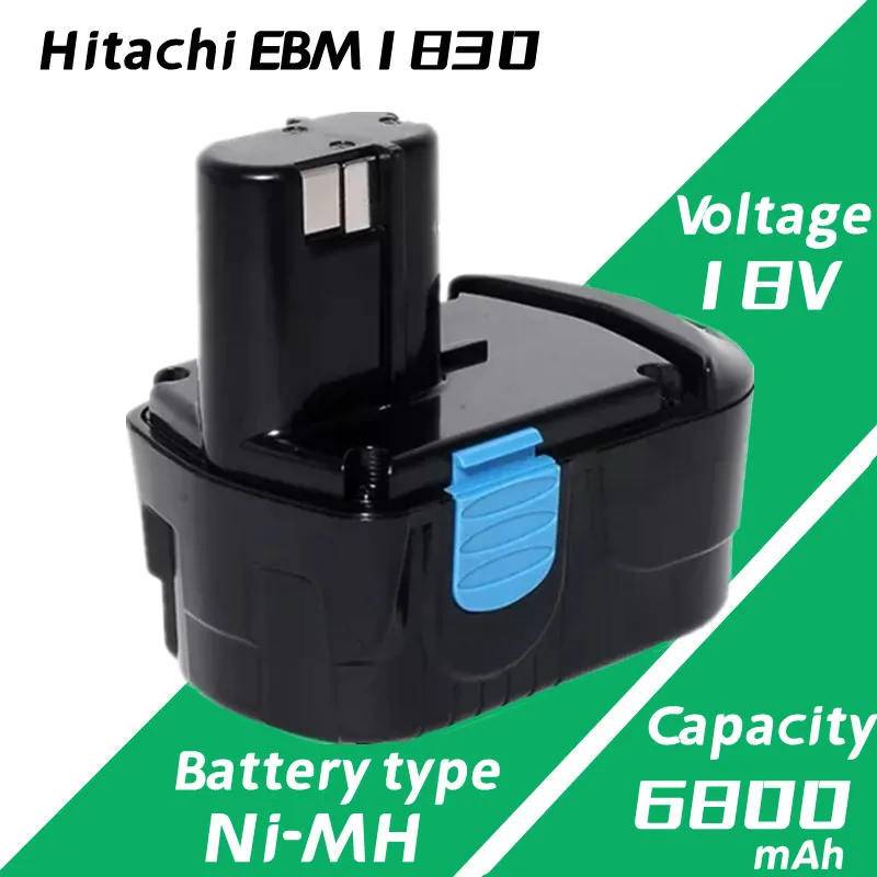 

EB1812S 18V 6800mAh Ni-MH Battery Replacement for Hitachi 322436 EB1820L 323902 EB1830H BCC1812 EB1814SL EB1820L EB1824L