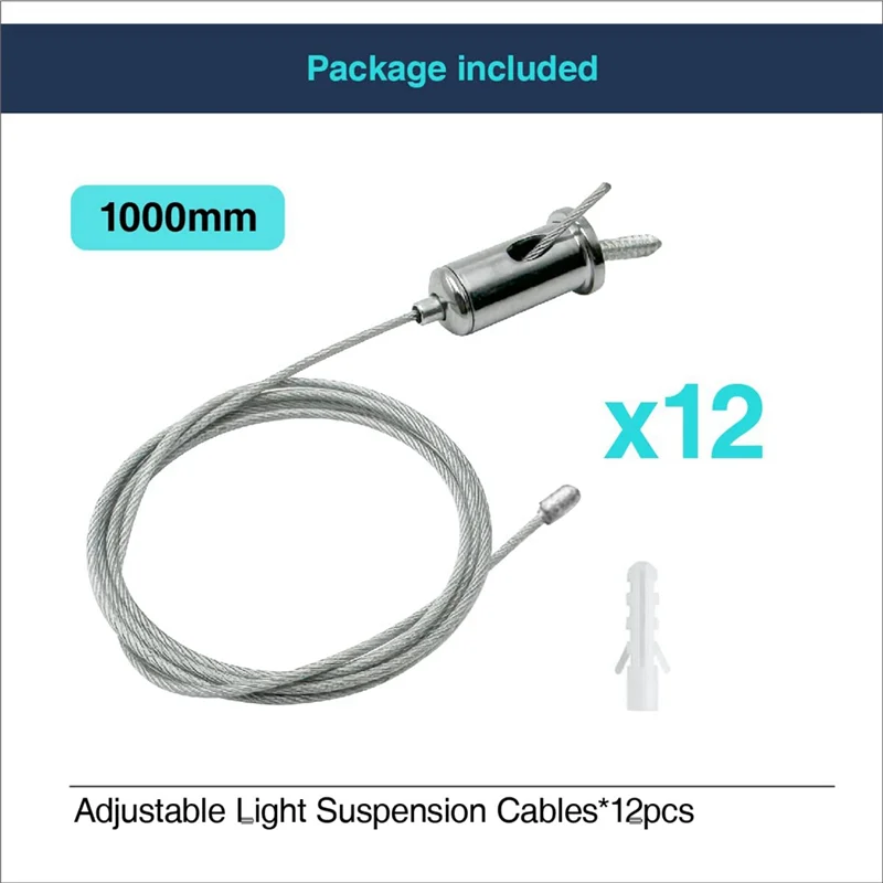 

YLS-12 Sets Hexagon Garage Suspension Cables Kit Steel Hanging Chains, Honeycomb Light Connector Pendant Wire Rope Cable