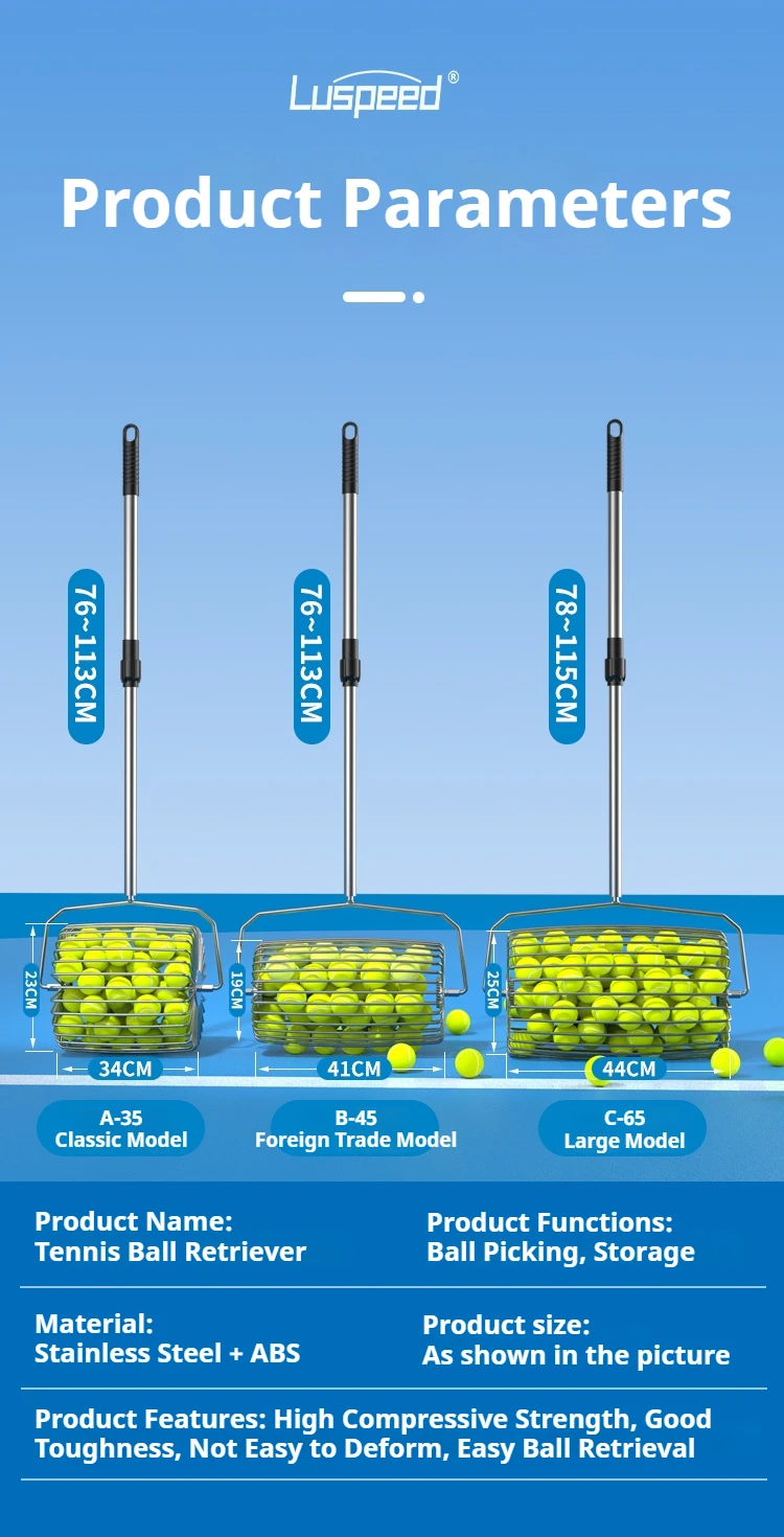 Luspeed Tennisball-Sammler der Dritten Generation, Ausziehbarer Ballsammler, Erhöhte Kapazität, Einfaches Aufsammeln von Bällen, Schnelles Aufheben von Bällen – Detail 10