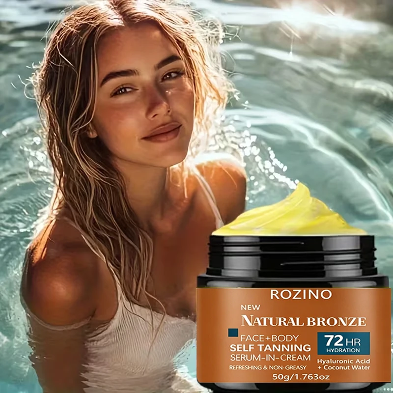 Tanning lotion, long-lasting body tan cream, self-tanning cream that does not require sun exposure, provides an even tan anytime and anywhere